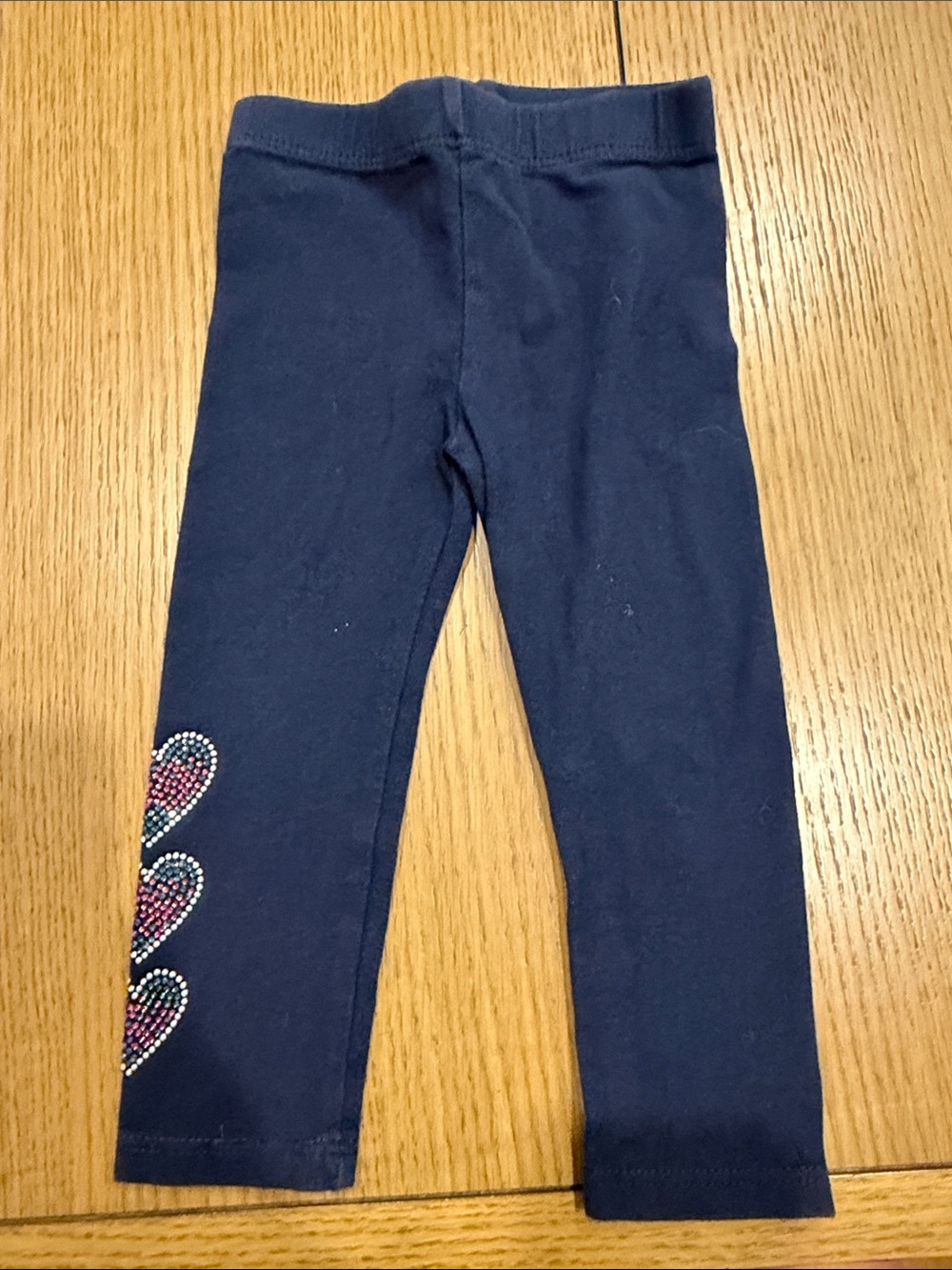 Rock & Candy Navy Leggings with Pink Heart Rhinestones